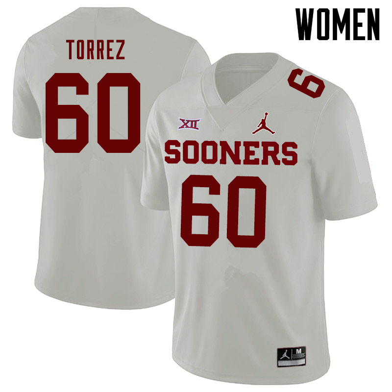 Jordan Brand Women #60 Matt Torrez Oklahoma Sooners College Football Jerseys Sale-White - Click Image to Close